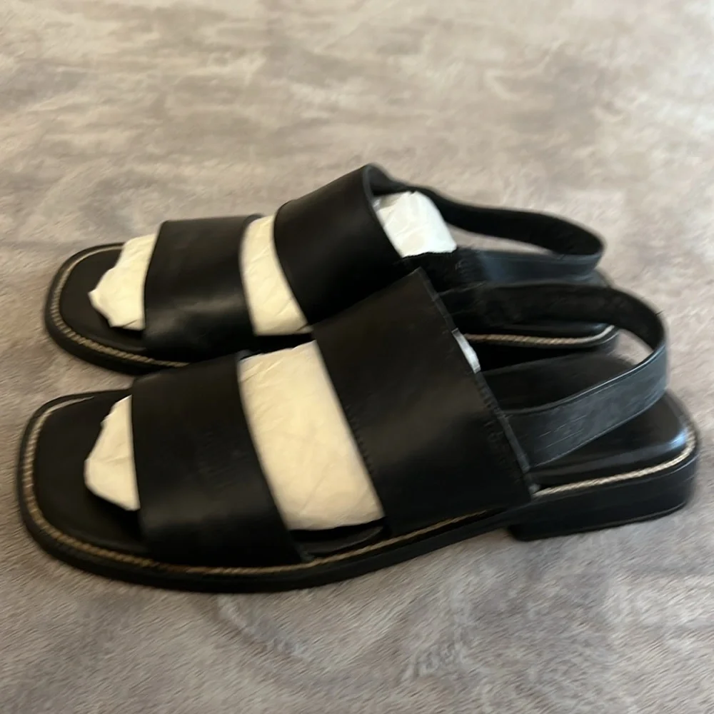 Cole Haan Black Leather‎ Sandals Double Strap Mens Size 9